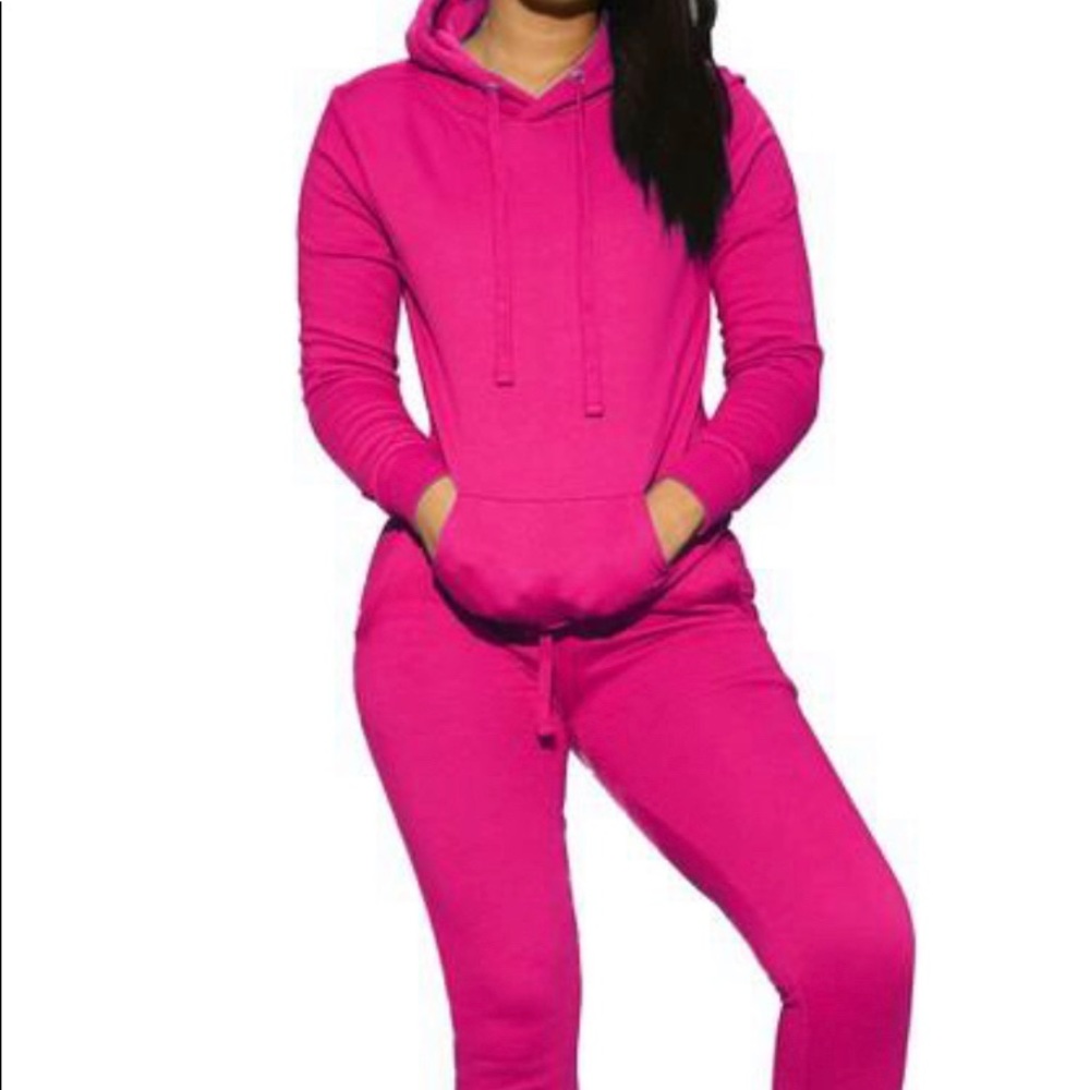 Fuchsia 2 piece Sweat Suit